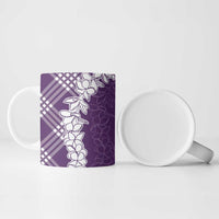 Hawaii Aloha Plumeria Lei Violet Palaka Ceramic Mug - Polynesian Pride