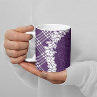 Hawaii Aloha Plumeria Lei Violet Palaka Ceramic Mug - Polynesian Pride