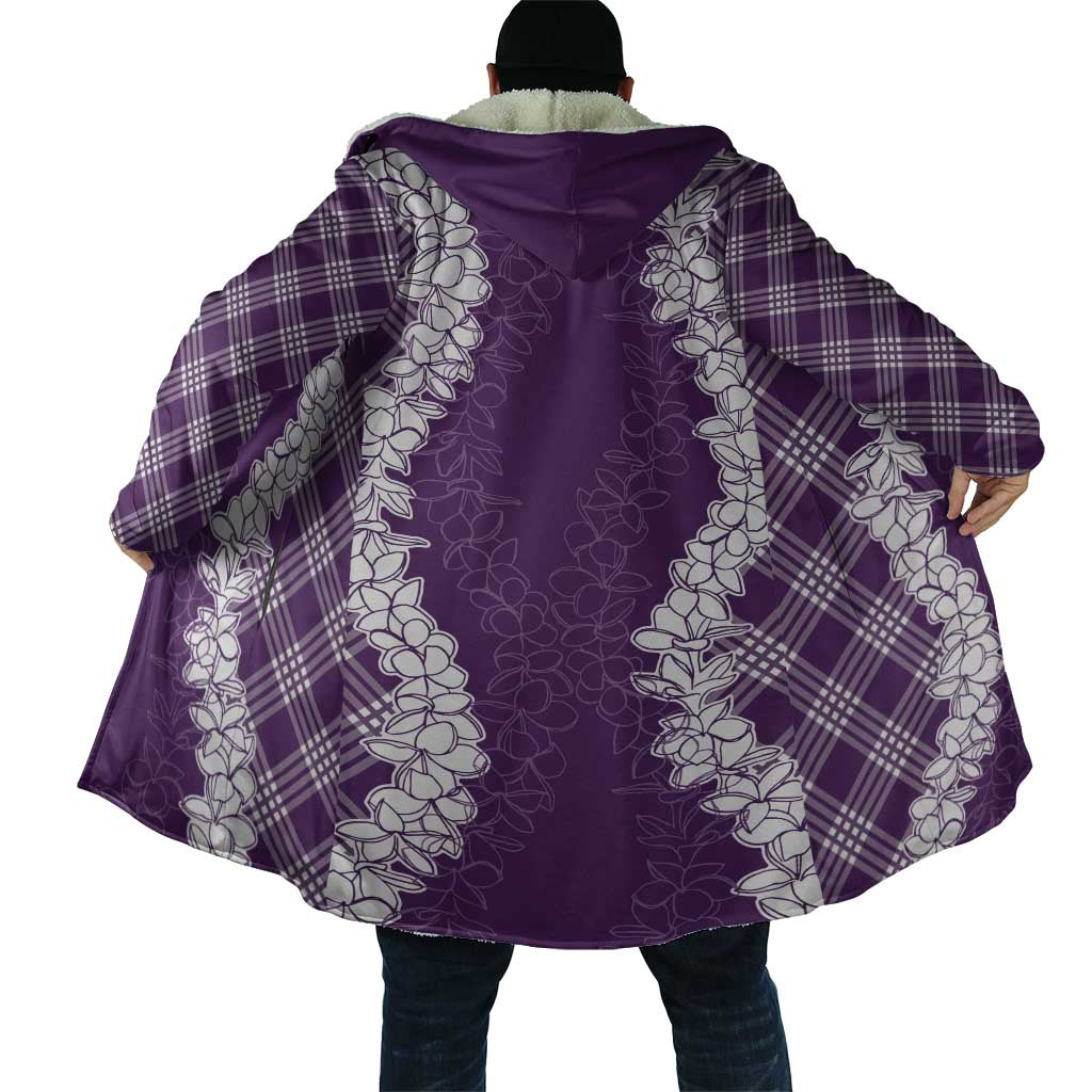Hawaii Aloha Plumeria Lei Violet Palaka Cloak - Polynesian Pride