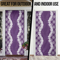 Hawaii Aloha Plumeria Lei Violet Palaka Door Cover - Polynesian Pride