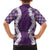 Hawaii Aloha Plumeria Lei Violet Palaka Family Matching Tank Maxi Dress and Hawaiian Shirt - Polynesian Pride