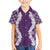 Hawaii Aloha Plumeria Lei Violet Palaka Family Matching Tank Maxi Dress and Hawaiian Shirt - Polynesian Pride