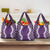 Hawaii Aloha Plumeria Lei Violet Palaka Grocery Bag - Polynesian Pride