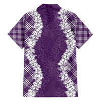 Hawaii Aloha Plumeria Lei Violet Palaka Hawaiian Shirt - Polynesian Pride