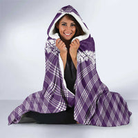Hawaii Aloha Plumeria Lei Violet Palaka Hooded Blanket - Polynesian Pride