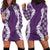 Hawaii Aloha Plumeria Lei Violet Palaka Hoodie Dress - Polynesian Pride