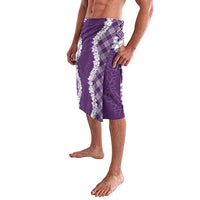 Hawaii Aloha Plumeria Lei Violet Palaka Lavalava - Polynesian Pride