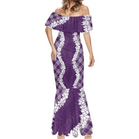 Hawaii Aloha Plumeria Lei Violet Palaka Mermaid Dress LT7 - Polynesian Pride