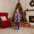 Hawaii Aloha Plumeria Lei Violet Palaka Christmas Pajama Set - Polynesian Pride