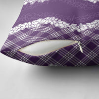 Hawaii Aloha Plumeria Lei Violet Palaka Pillow Cover - Polynesian Pride
