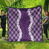 Hawaii Aloha Plumeria Lei Violet Palaka Quilt LT7 - Polynesian Pride