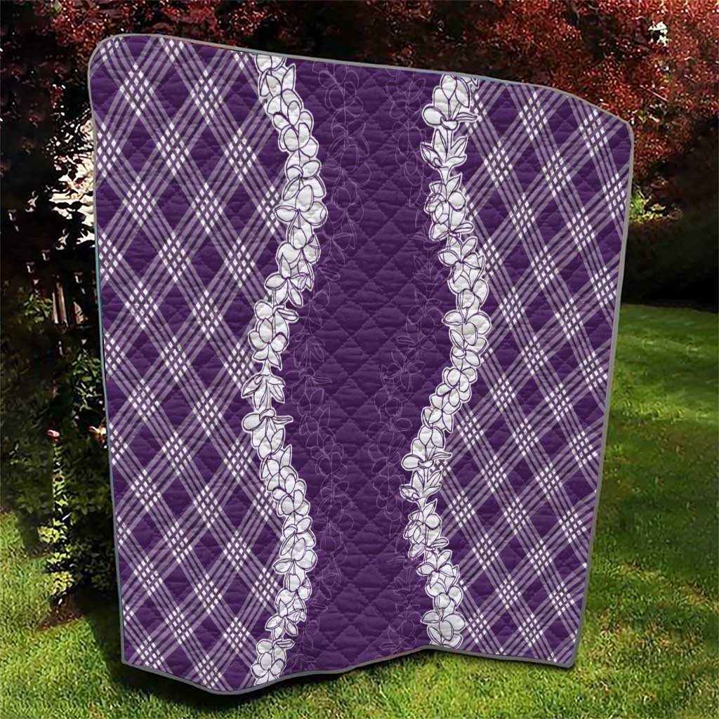 Hawaii Aloha Plumeria Lei Violet Palaka Quilt LT7 - Polynesian Pride