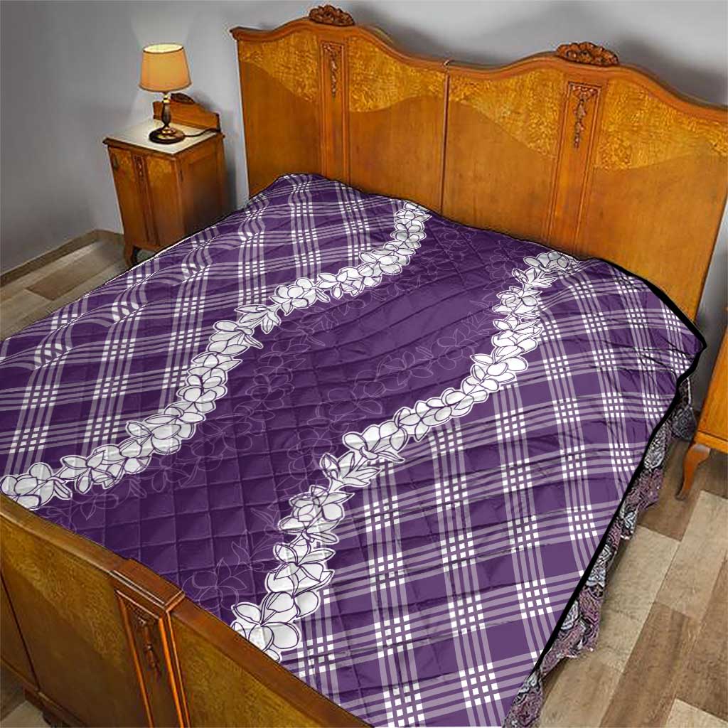 Hawaii Aloha Plumeria Lei Violet Palaka Quilt LT7 - Polynesian Pride
