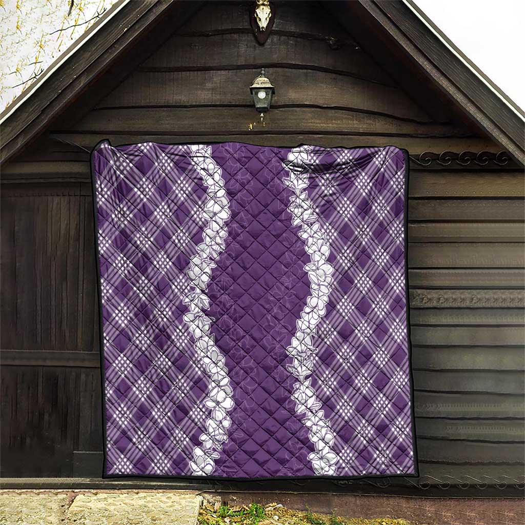 Hawaii Aloha Plumeria Lei Violet Palaka Quilt LT7 - Polynesian Pride