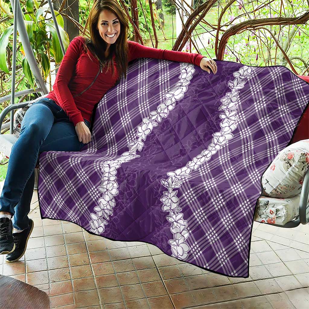 Hawaii Aloha Plumeria Lei Violet Palaka Quilt LT7 - Polynesian Pride