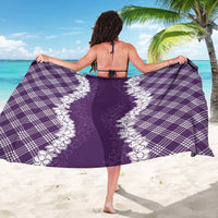 Hawaii Aloha Plumeria Lei Violet Palaka Sarong - Polynesian Pride