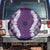 Hawaii Aloha Plumeria Lei Violet Palaka Spare Tire Cover - Polynesian Pride