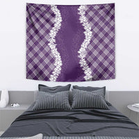 Hawaii Aloha Plumeria Lei Violet Palaka Tapestry - Polynesian Pride
