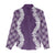 Hawaii Aloha Plumeria Lei Violet Palaka Women Casual Shirt - Polynesian Pride