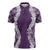 Hawaii Aloha Plumeria Lei Violet Palaka Zipper Polo Shirt - Polynesian Pride