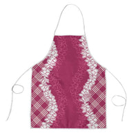 Hawaii Aloha Plumeria Lei Fuschia Palaka Apron - Polynesian Pride