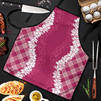 Hawaii Aloha Plumeria Lei Fuschia Palaka Apron - Polynesian Pride