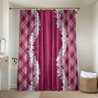 Hawaii Aloha Plumeria Lei Fuschia Palaka Bathroom Set - Polynesian Pride