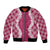 Hawaii Aloha Plumeria Lei Fuschia Palaka Bomber Jacket - Polynesian Pride