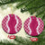 Hawaii Aloha Plumeria Lei Fuschia Palaka Ceramic Ornament - Polynesian Pride