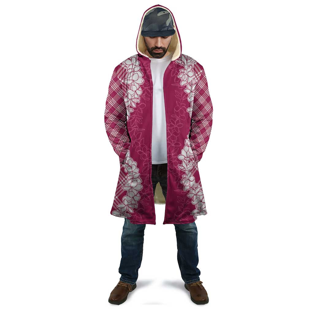 Hawaii Aloha Plumeria Lei Fuschia Palaka Cloak - Polynesian Pride