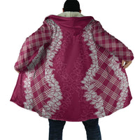 Hawaii Aloha Plumeria Lei Fuschia Palaka Cloak - Polynesian Pride