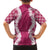 Hawaii Aloha Plumeria Lei Fuschia Palaka Family Matching Off Shoulder Maxi Dress and Hawaiian Shirt - Polynesian Pride