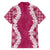 Hawaii Aloha Plumeria Lei Fuschia Palaka Family Matching Off Shoulder Maxi Dress and Hawaiian Shirt - Polynesian Pride