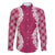 Hawaii Aloha Plumeria Lei Fuschia Palaka Family Matching Off Shoulder Maxi Dress and Hawaiian Shirt - Polynesian Pride