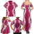 Hawaii Aloha Plumeria Lei Fuschia Palaka Family Matching Summer Maxi Dress and Hawaiian Shirt - Polynesian Pride