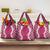 Hawaii Aloha Plumeria Lei Fuschia Palaka Grocery Bag - Polynesian Pride