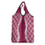 Hawaii Aloha Plumeria Lei Fuschia Palaka Grocery Bag - Polynesian Pride