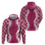 Hawaii Aloha Plumeria Lei Fuschia Palaka Hoodie - Polynesian Pride