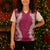 Hawaii Aloha Plumeria Lei Fuschia Palaka Christmas Knitted V-Neck Vest - Polynesian Pride