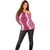 Hawaii Aloha Plumeria Lei Fuschia Palaka Off Shoulder Sweater - Polynesian Pride