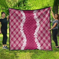 Hawaii Aloha Plumeria Lei Fuschia Palaka Quilt LT7 - Polynesian Pride