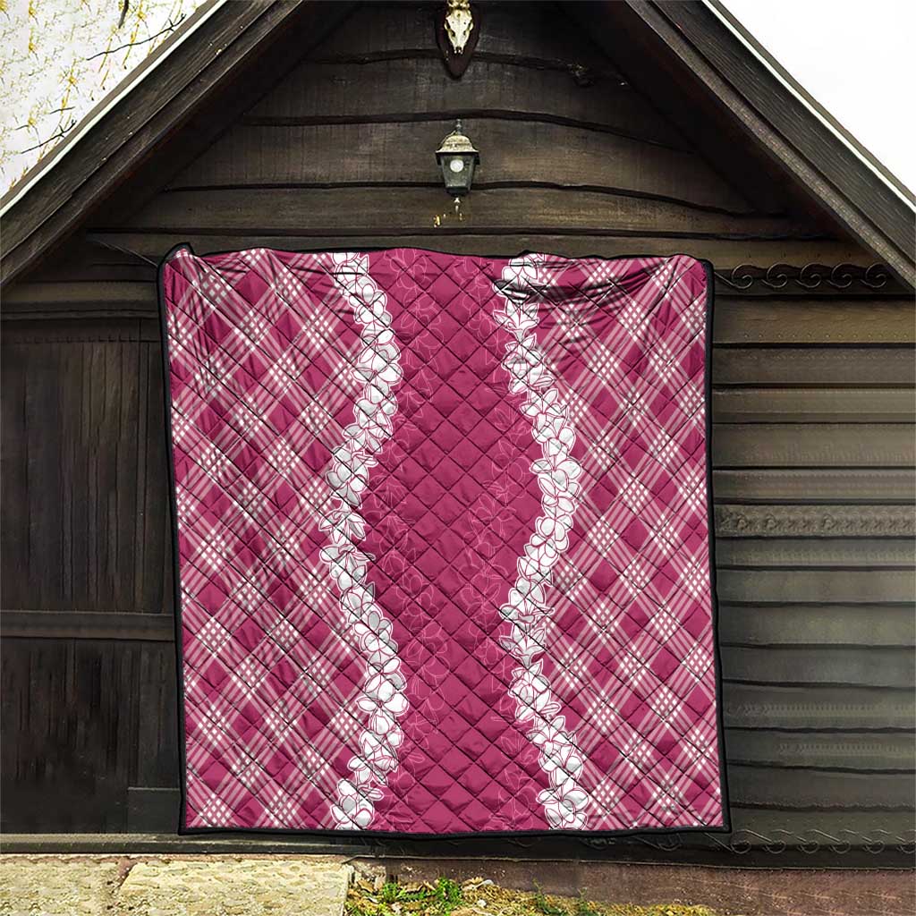 Hawaii Aloha Plumeria Lei Fuschia Palaka Quilt LT7 - Polynesian Pride