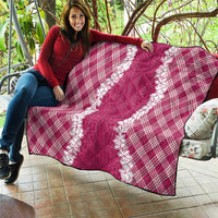 Hawaii Aloha Plumeria Lei Fuschia Palaka Quilt LT7 - Polynesian Pride