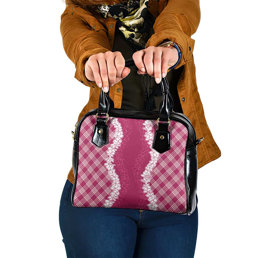 Hawaii Aloha Plumeria Lei Fuschia Palaka Shoulder Handbag - Polynesian Pride