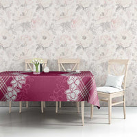 Hawaii Aloha Plumeria Lei Fuschia Palaka Tablecloth - Polynesian Pride