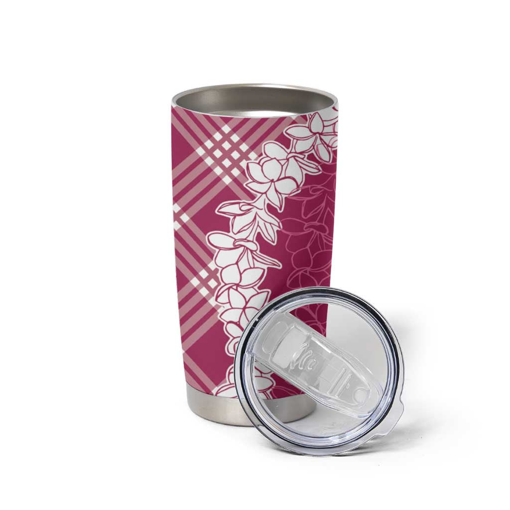 Hawaii Aloha Plumeria Lei Fuschia Palaka Tumbler Cup - Polynesian Pride