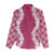 Hawaii Aloha Plumeria Lei Fuschia Palaka Women Casual Shirt - Polynesian Pride