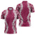 Hawaii Aloha Plumeria Lei Fuschia Palaka Zipper Polo Shirt - Polynesian Pride