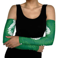 Hawaii Aloha Plumeria Lei Green Palaka Arm Sleeves - Polynesian Pride
