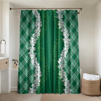 Hawaii Aloha Plumeria Lei Green Palaka Bathroom Set - Polynesian Pride